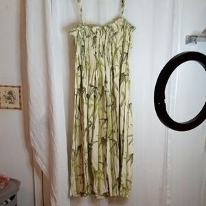 MD Fashion Elegant Green Floral Dress